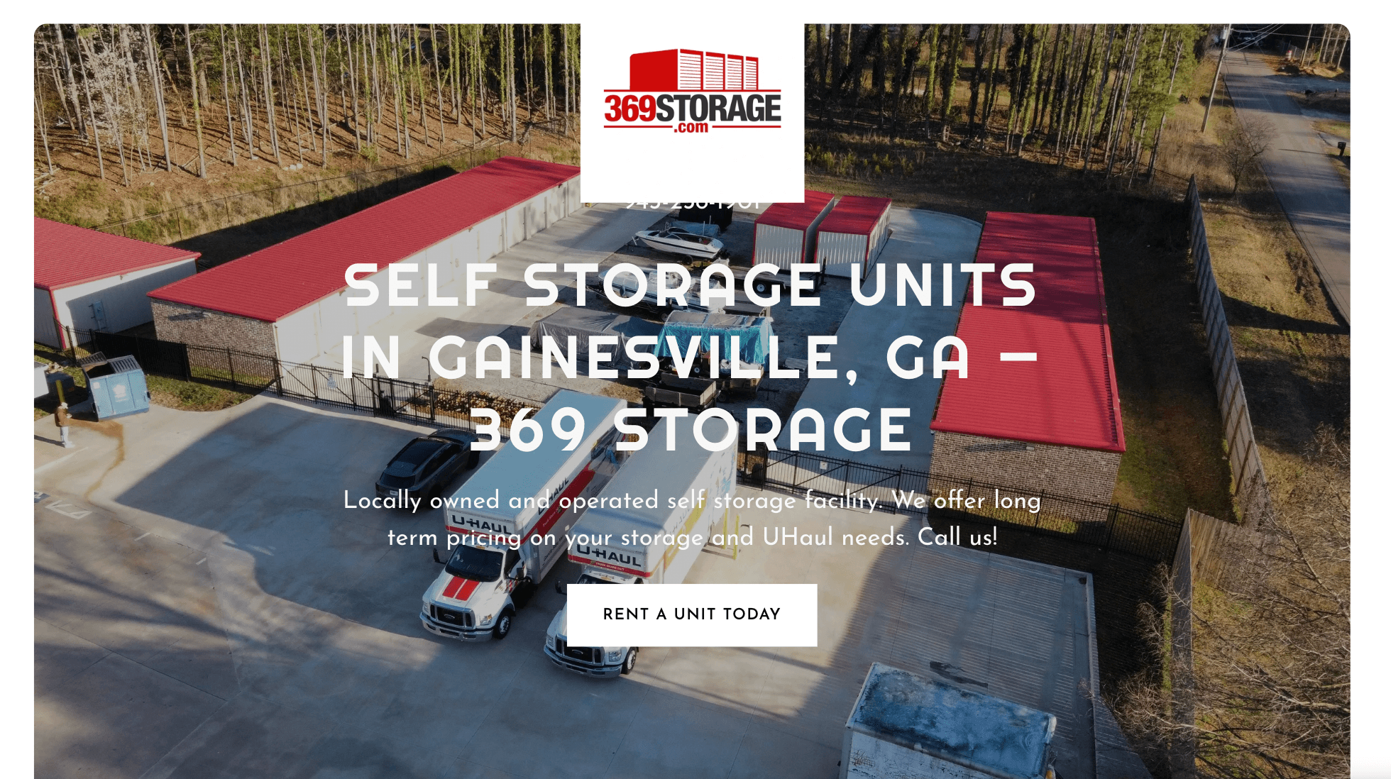 Affordable website development and web marketing for 369 Storage – custom small business website design by Red Dirt Web Solutions